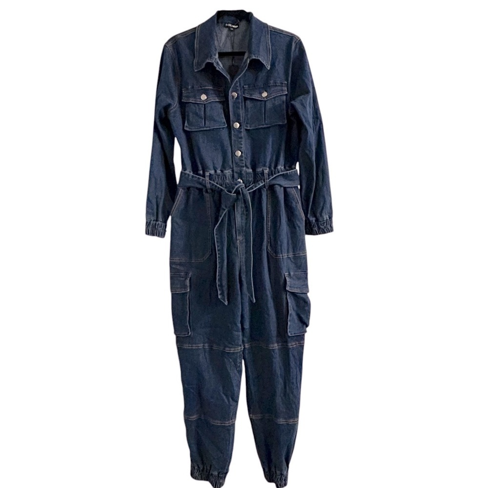 NWT Fashion Nova My Pleasure Denim Jumpsuit